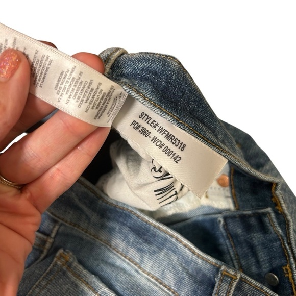 DU/ER Midweight Denim High Rise Arc Button Fly jeans size 27 90s tapered leg - Picture 5 of 10